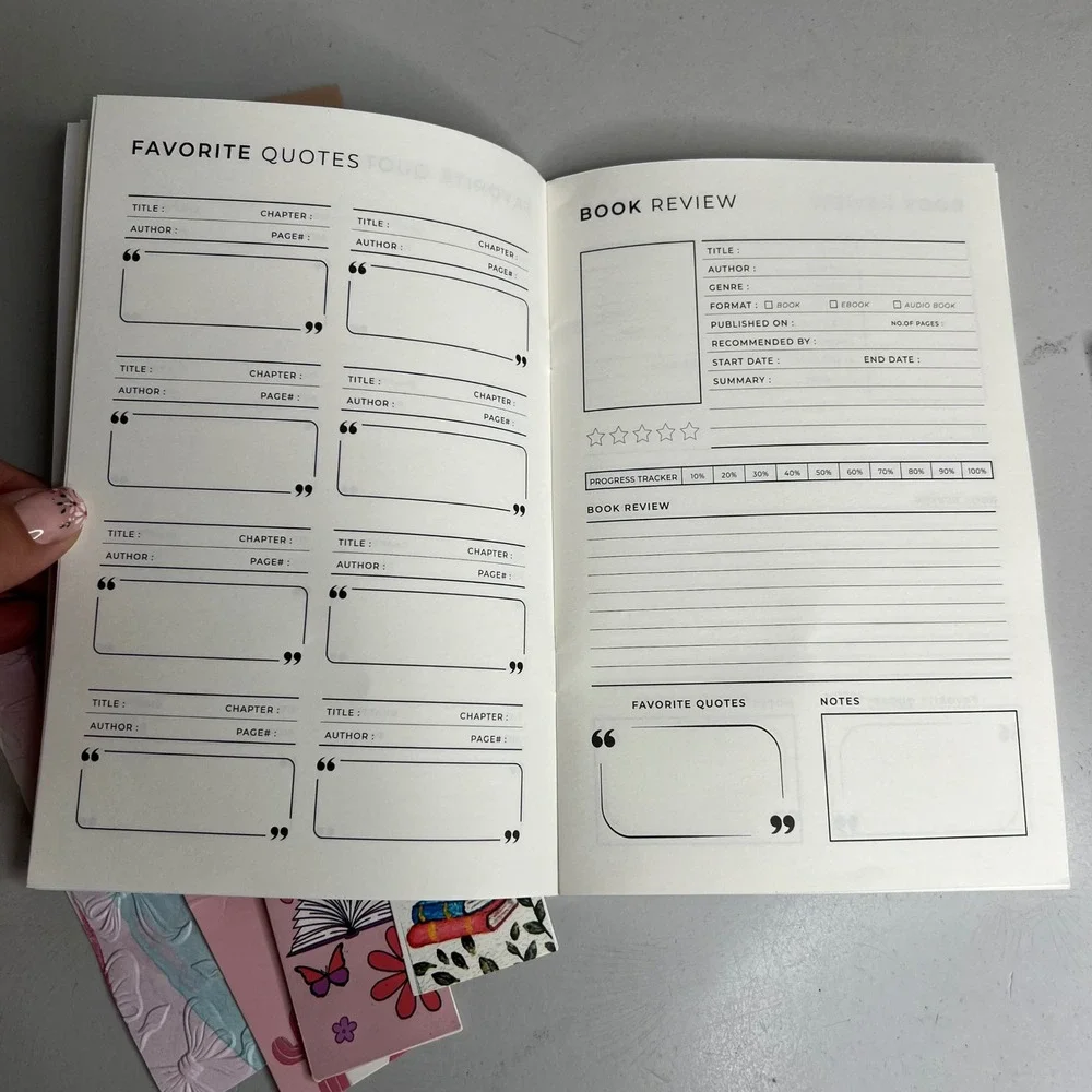 Booktok Bundle Reading Planner Journal Kit Book Review‎ Bookmarks